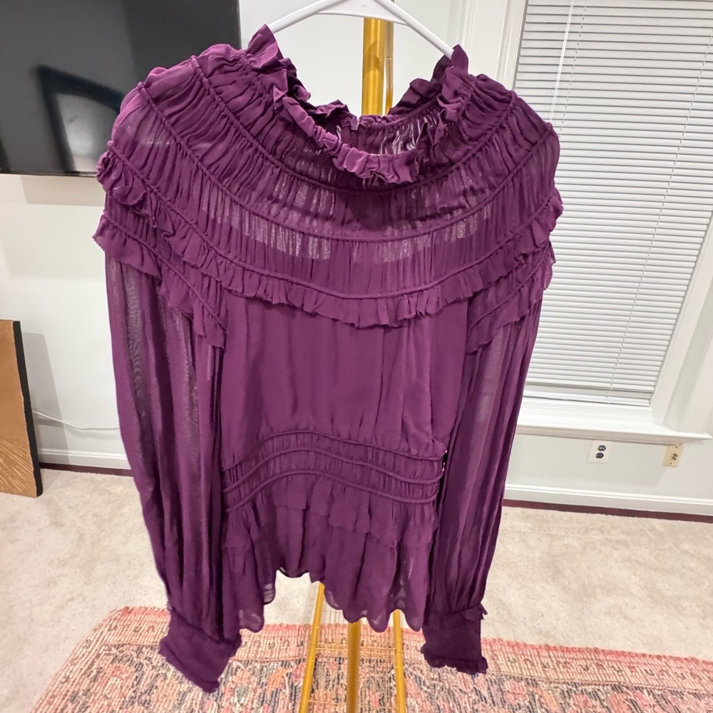 Farm Rio Purple Ruffled Top - Picture 2 of 5